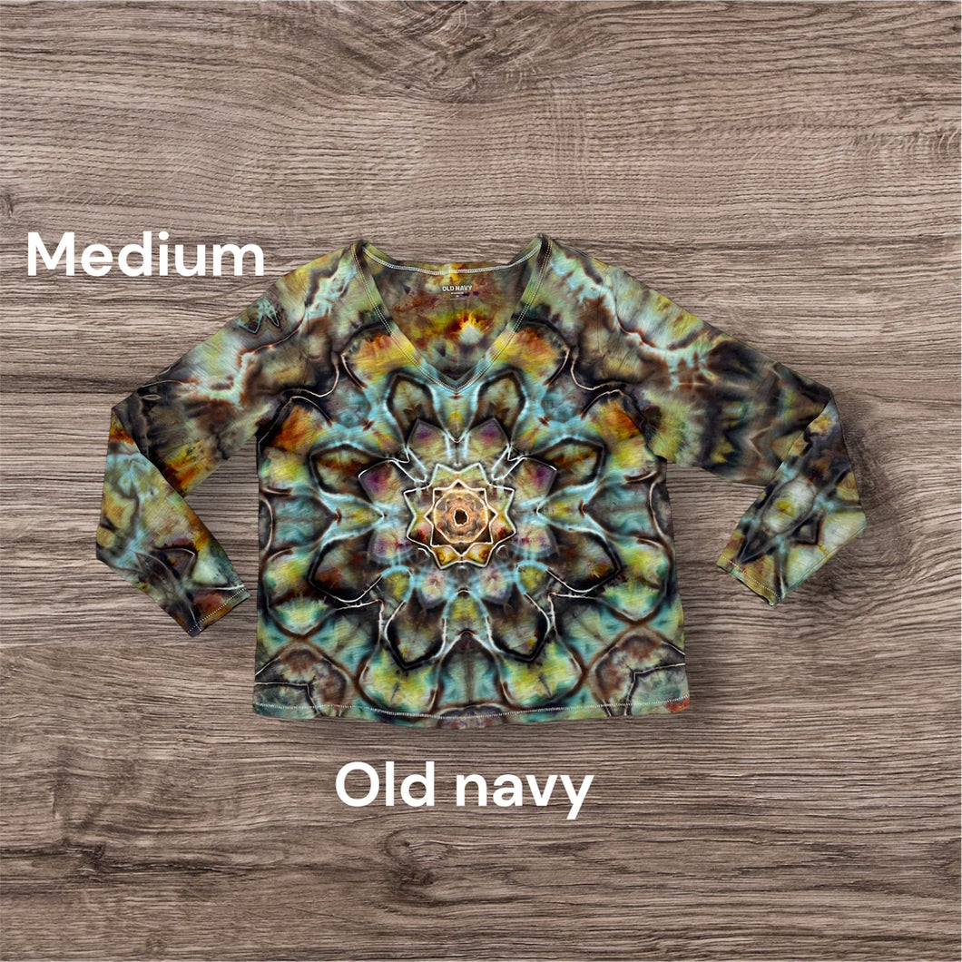 Ladies Medium long sleeve, mandala tie dye