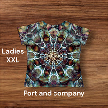 Load image into Gallery viewer, Ladies XXL Tshirt, mandala tie dye
