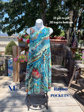 Load image into Gallery viewer, Ladies XL swing dress, reverse geode tie dye
