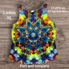 Load image into Gallery viewer, Ladies XL tank, mandala tie dye
