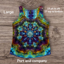 Load image into Gallery viewer, Ladies Large tank, mandala tie dye
