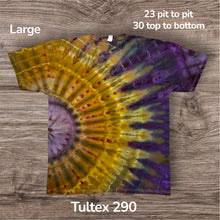 Load image into Gallery viewer, Large Tshirt, sunburst tie dye
