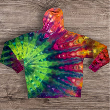 Load image into Gallery viewer, 2xl zipper hooded sweatshirt,  sunburst tie dye
