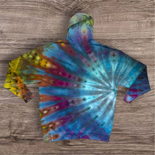 Load image into Gallery viewer, 3XL pullover hooded sweatshirt, sunburst tie dye
