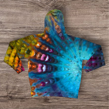 Load image into Gallery viewer, Large pullover hooded sweatshirt, sunburst tie dye
