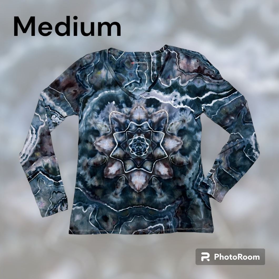 Ladies Medium long sleeve, mandala tie dye