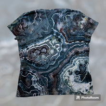 Load image into Gallery viewer, Ladies XL Vneck, mandala geode tie dye design
