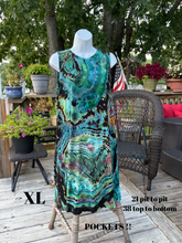 Load image into Gallery viewer, Ladies XL dress, reverse tie dye
