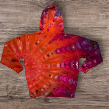 Load image into Gallery viewer, Large zipper hooded sweatshirt, sunburst tie dye
