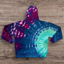 Load image into Gallery viewer, 2XL pullover hooded sweatshirt, sunburst tie dye design
