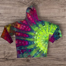 Load image into Gallery viewer, XL zipper hooded sweatshirt,  sunburst tie dye
