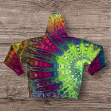 Load image into Gallery viewer, 3XL zipper hooded sweatshirt, sunburst tie dye
