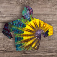 Load image into Gallery viewer, Large zipper hooded sweatshirt, sunflower tie dye
