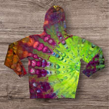 Load image into Gallery viewer, Medium zipper hooded sweatshirt, sunburst tie dye
