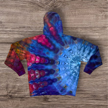 Load image into Gallery viewer, XL zipper hooded sweatshirt,  sunburst tie dye
