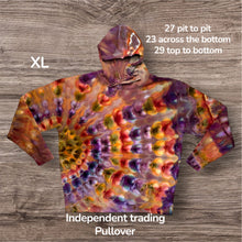Load image into Gallery viewer, XL pullover hooded sweatshirt,  sunburst tie dye
