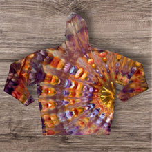 Load image into Gallery viewer, XL pullover hooded sweatshirt,  sunburst tie dye
