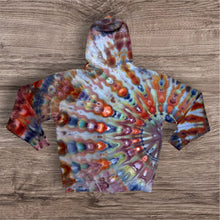 Load image into Gallery viewer, Large zipper hooded sweatshirt, sunburst tie dye
