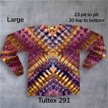 Load image into Gallery viewer, Large long sleeve Tshirt, tie dye design
