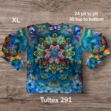 Load image into Gallery viewer, XL long sleeve Tshirt, mandala tie dye
