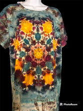 Load image into Gallery viewer, Ladies XL Tshirt dress, reverse mandala tie dye
