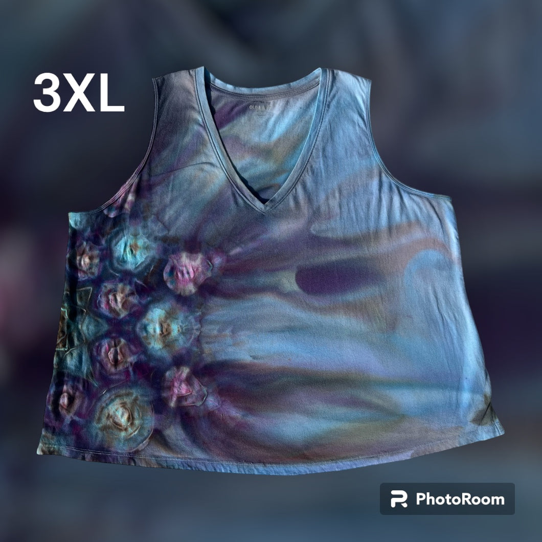 Ladies 3XL tank, mandala tie dye