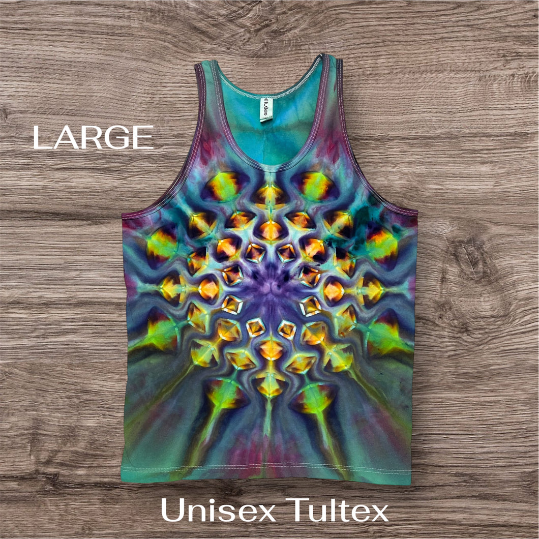 Large unisex tank, mandala tie dye