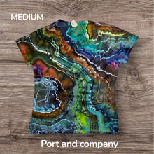 Load image into Gallery viewer, Ladies Medium Tshirt, geode tie dye
