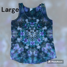 Load image into Gallery viewer, Ladies Large tank, mandala tie dye
