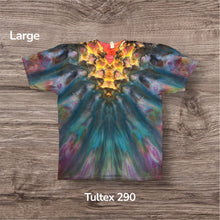 Load image into Gallery viewer, Large Tshirt, tie dye design
