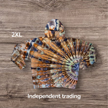 Load image into Gallery viewer, 2XL pullover hooded sweatshirt, sunburst tie dye design
