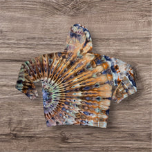 Load image into Gallery viewer, 2XL pullover hooded sweatshirt, sunburst tie dye design
