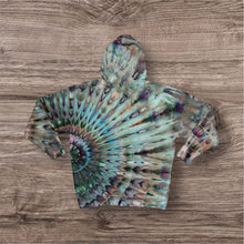 Load image into Gallery viewer, XL pullover hooded sweatshirt, sunburst tie dye
