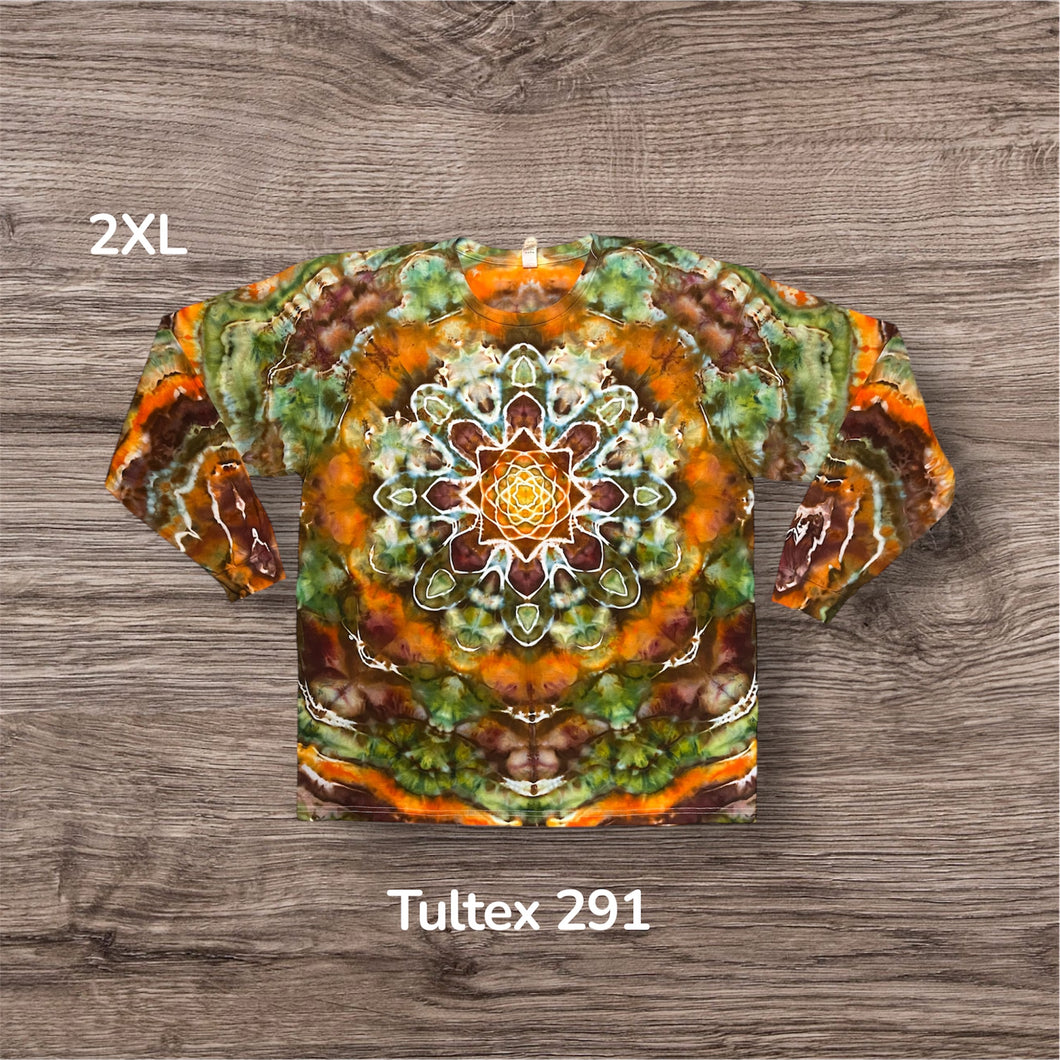 2XL long sleeve Tshirt, mandala tie dye