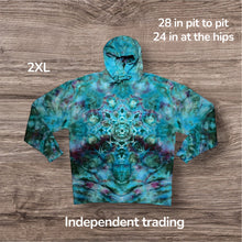 Load image into Gallery viewer, 2XL pullover hooded sweatshirt, mandala tie dye
