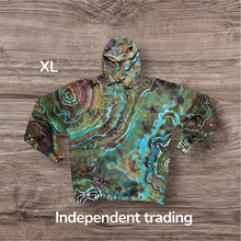 Load image into Gallery viewer, XL pullover hooded sweatshirt, geode tie dye

