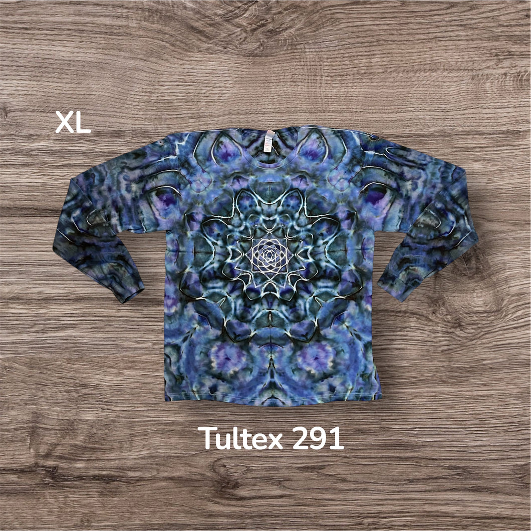 XL long sleeve Tshirt, mandala tie dye