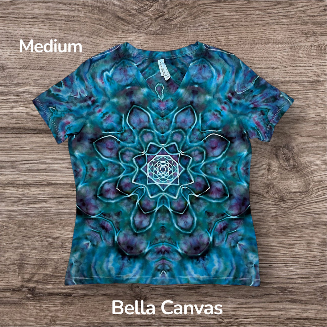 Ladies Medium Tshirt, mandala tie dye