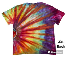 Load image into Gallery viewer, Adult 3XL Tshirt, sunburst tie dye
