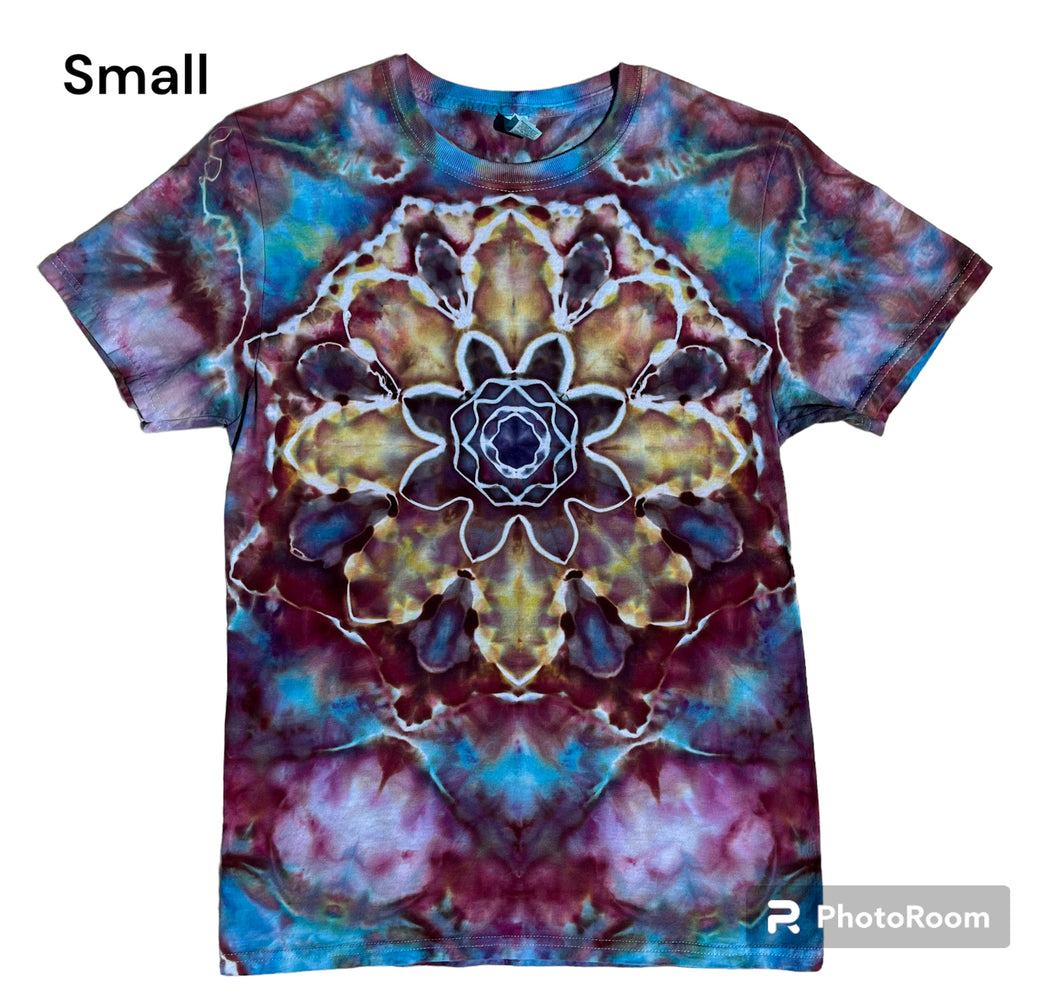 Adult Small Tshirt, mandala tie dye