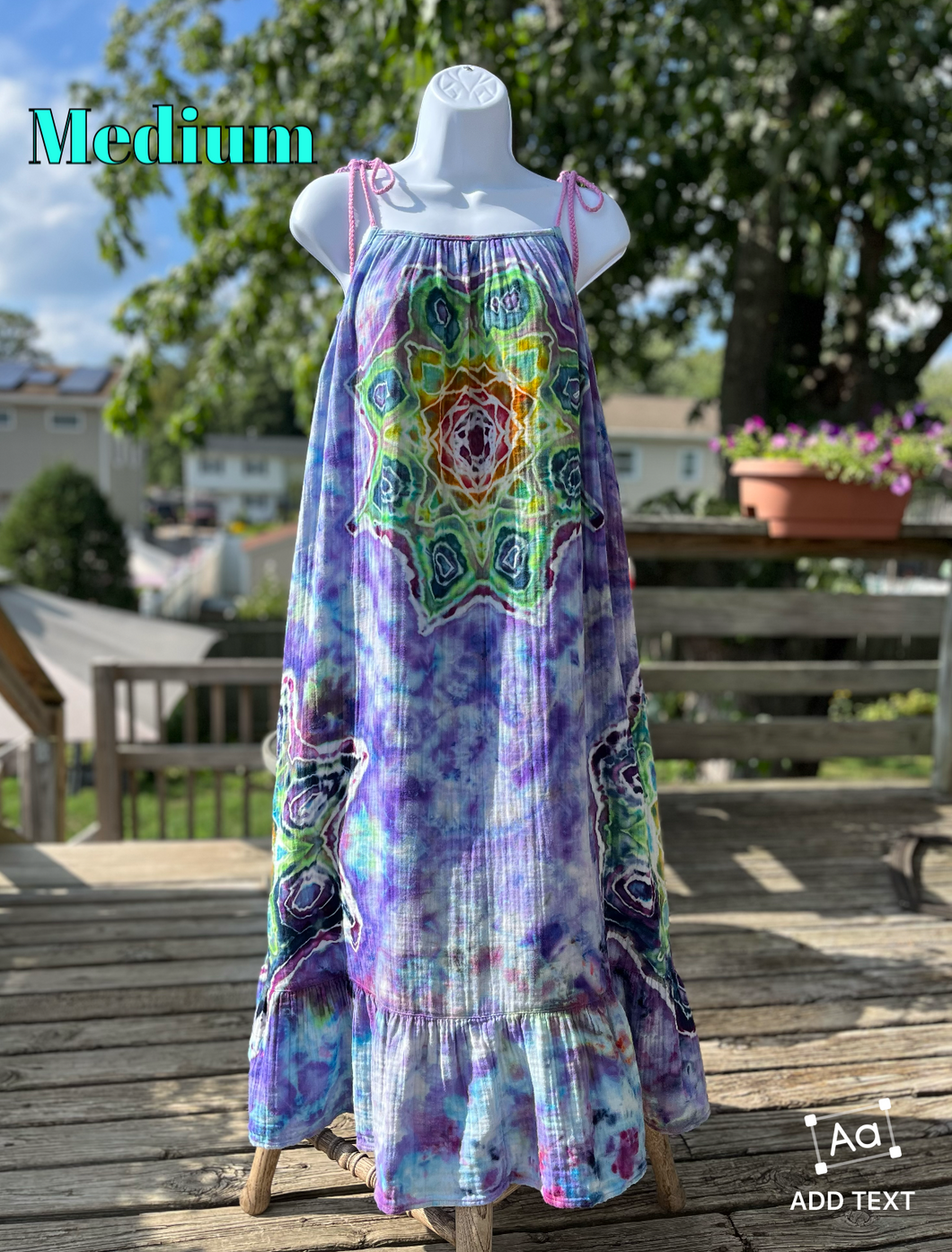 Ladies Medium dress, mandala tie dye