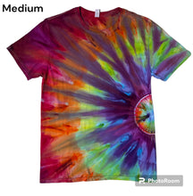 Load image into Gallery viewer, Adult Medium tshirt, sunburst tie dye
