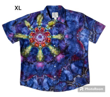 Load image into Gallery viewer, Men’s XL button down, mandala tie dye
