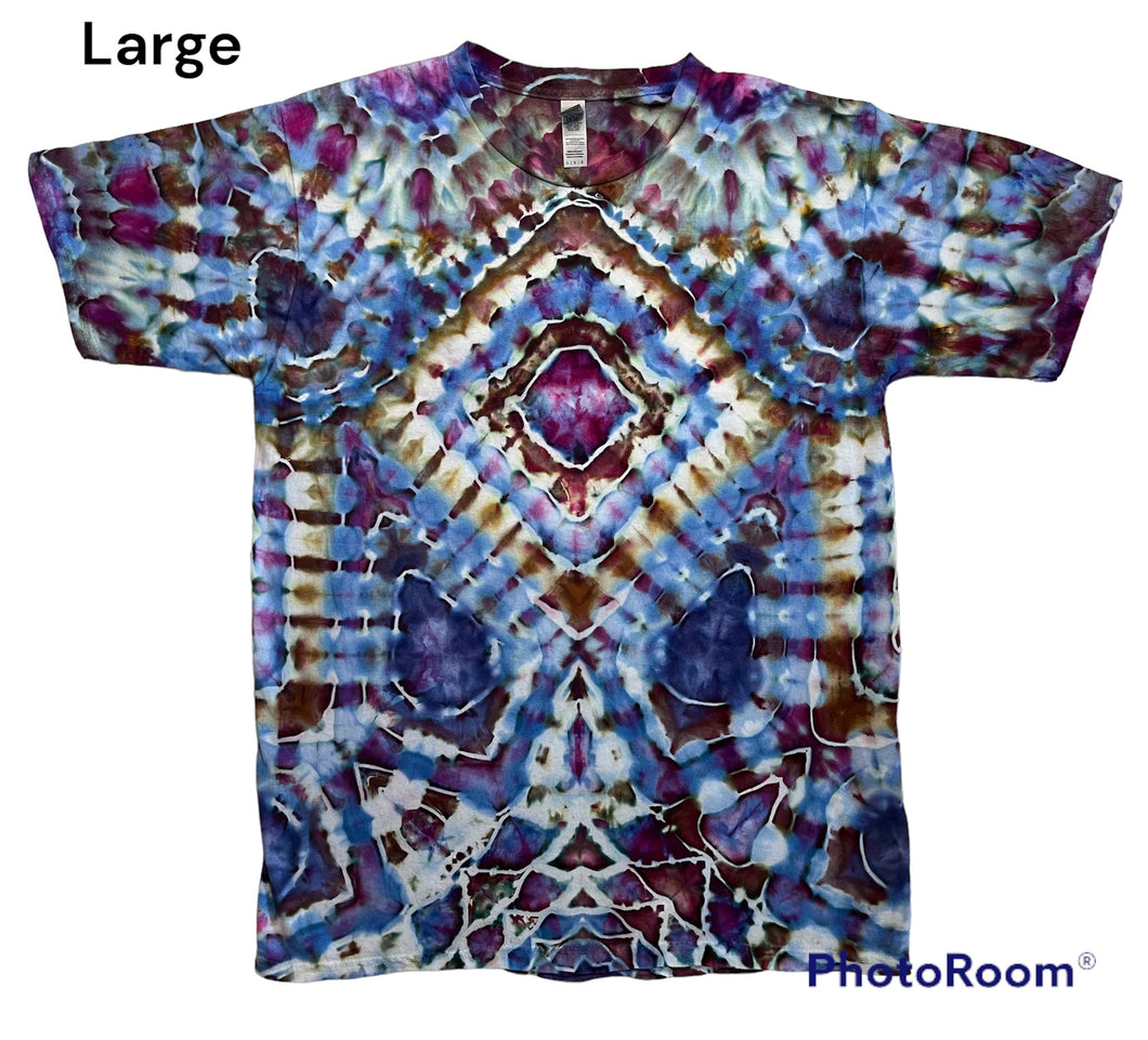 Adult Large Tshirt, mandala tie dye