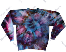 Load image into Gallery viewer, Adult Small sweatshirt, spiral tie dye design
