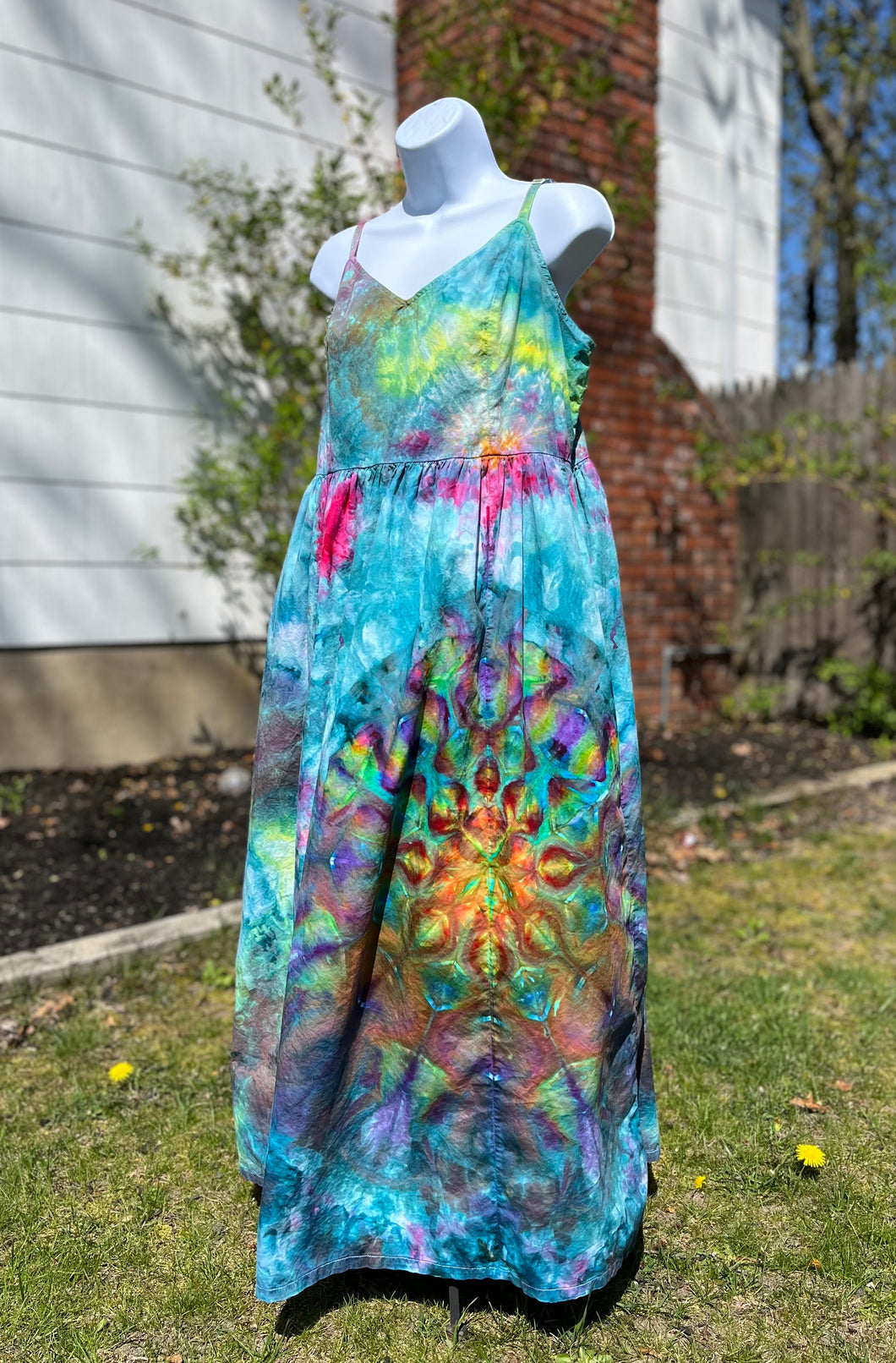 Ladies Large Maxi dress, mandala tie dye