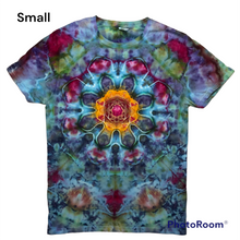 Load image into Gallery viewer, Adult Small Tshirt, mandala tie dye design
