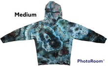 Load image into Gallery viewer, Adult Medium pullover hooded sweatshirt, geode tie dye
