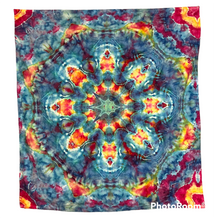 Load image into Gallery viewer, Tie dye tapestry, mandala design
