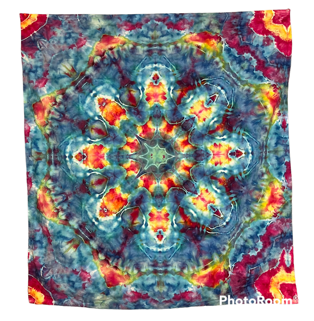 Tie dye tapestry, mandala design